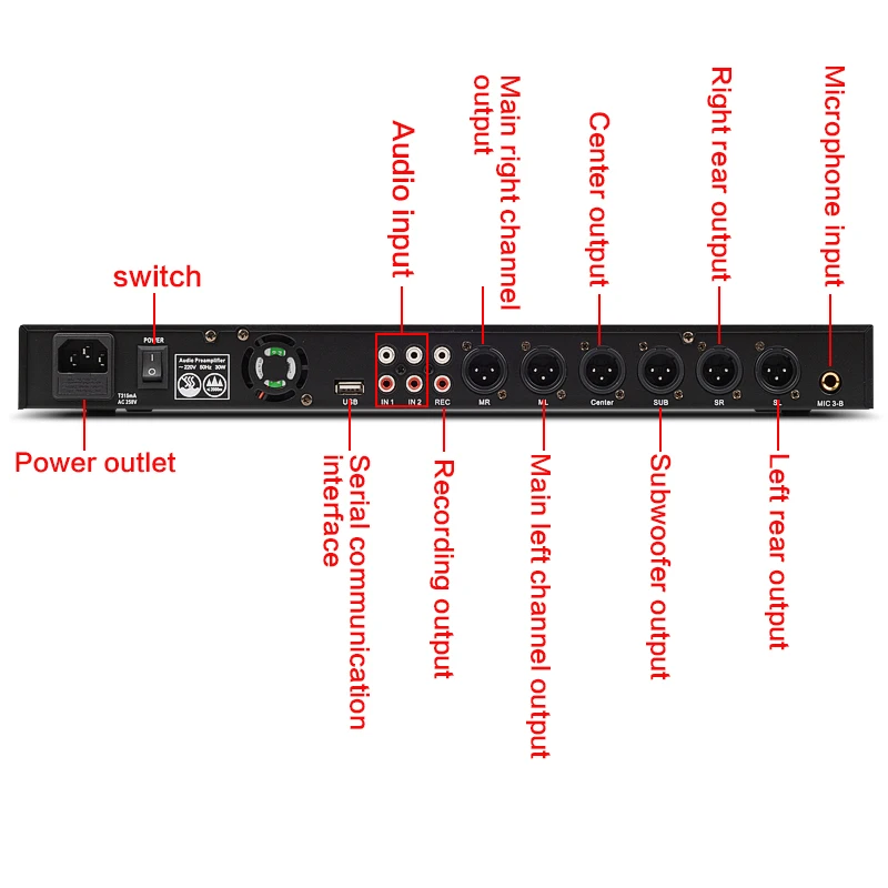 사전 단계 이펙터 리버브 X7 전문 KTV 리버브 가정용 가라오케 스테이지 안티 하ling 균형 K 송 오디오 프로세서 믹서