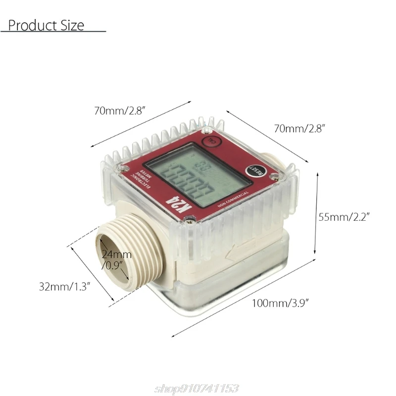 Imagem -03 - Digital Lcd Turbina Fluxo Combustível Testador Medidor Fluxo para Produtos Químicos Água Mar Líquido Medidor Fluxo Ferramentas Medição J04 21 Dropship K24
