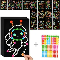 Autocollants de puzzle de points de bricolage pour des enfants, points colorés, dessin animé mignon, apprentissage précoce, jouets d'éducation, autocollant de mosaïque pour des enfants, cadeaux d'enfants