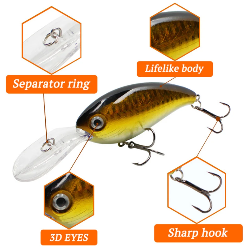 1Pcs Crankbait Fishing Lure 10cm 14.8g Floating Wobbler Artificial Hard Bait Long Casting Good Treble Hooks Bass Pike Tackle