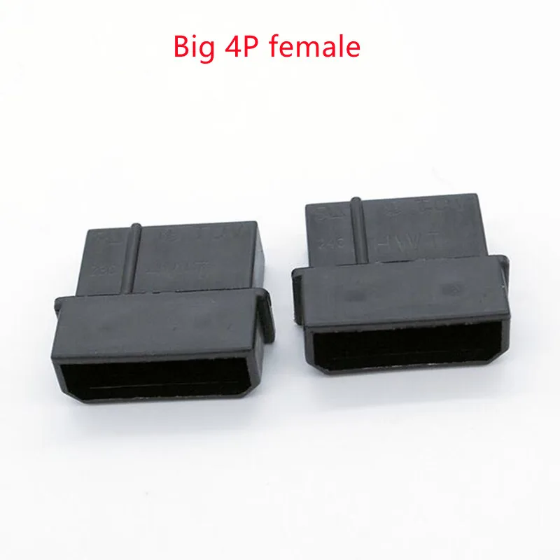 50PCS/1Lot Molex Black Big 4P 4D Female Socket Plastic Shell For PC Computer ATX IDE Power Connector Housing
