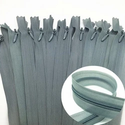 10pcs 3# gray 28cm/30cm/40cm/50cm/60cm nylon invisible soft tulle coil Chiffon zipper sewing  Silk Zippers