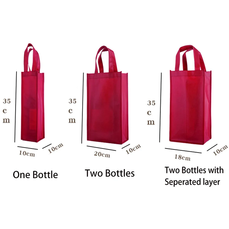 

Non-woven Fabric Bags for Gift Wine, Packing, Champagne, Oliver Juice Bottle Holder, Advertisement Promotion, 10Pcs