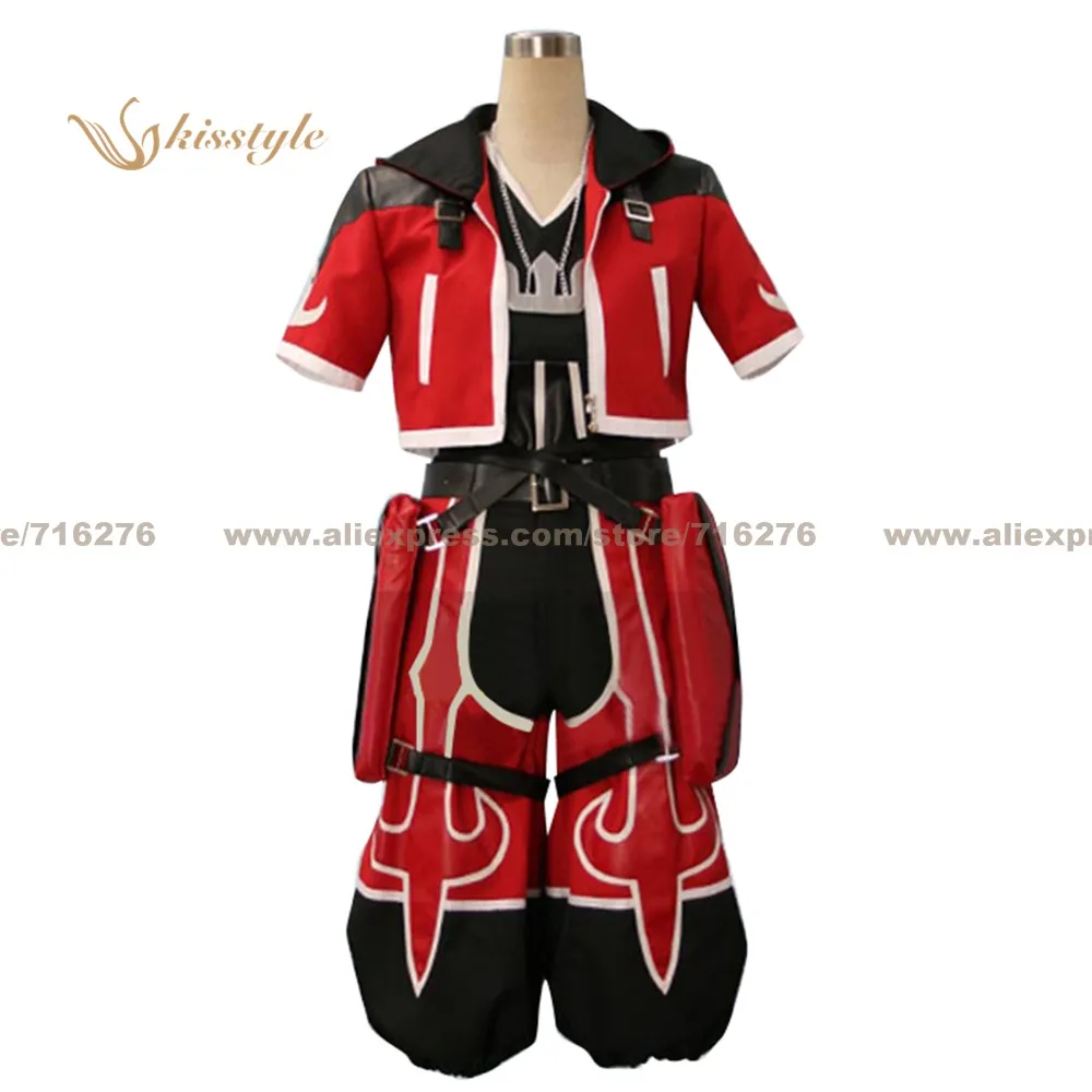 Kisstyle Fashion Kingdom Hearts Sora Red Uniform COS Clothing Cosplay Costume,Customized Accepted