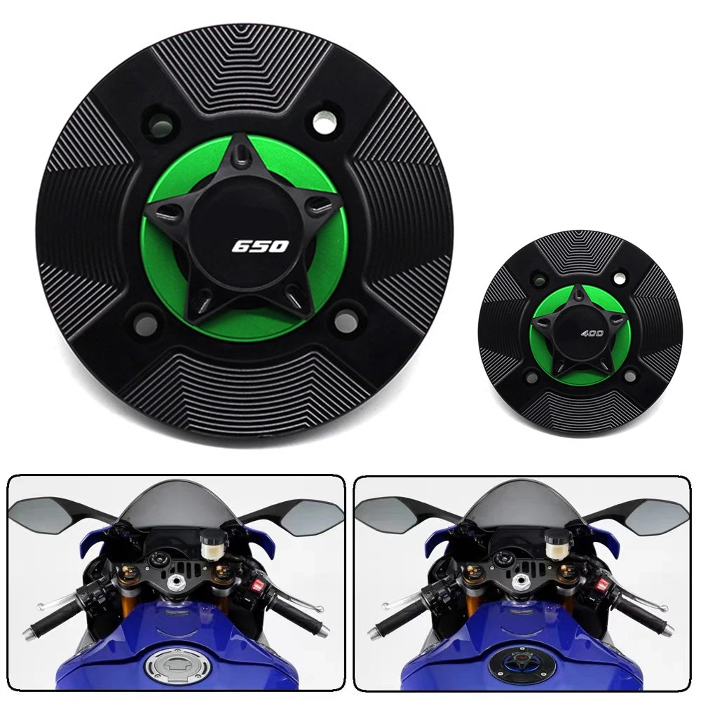 Motorcycle CNC Front Fuel Gas Tank Cover Fuel Tank Cap For Kawasaki Ninja 650 2017-2019 Ninja 400 2018-2020 NINJA650/400