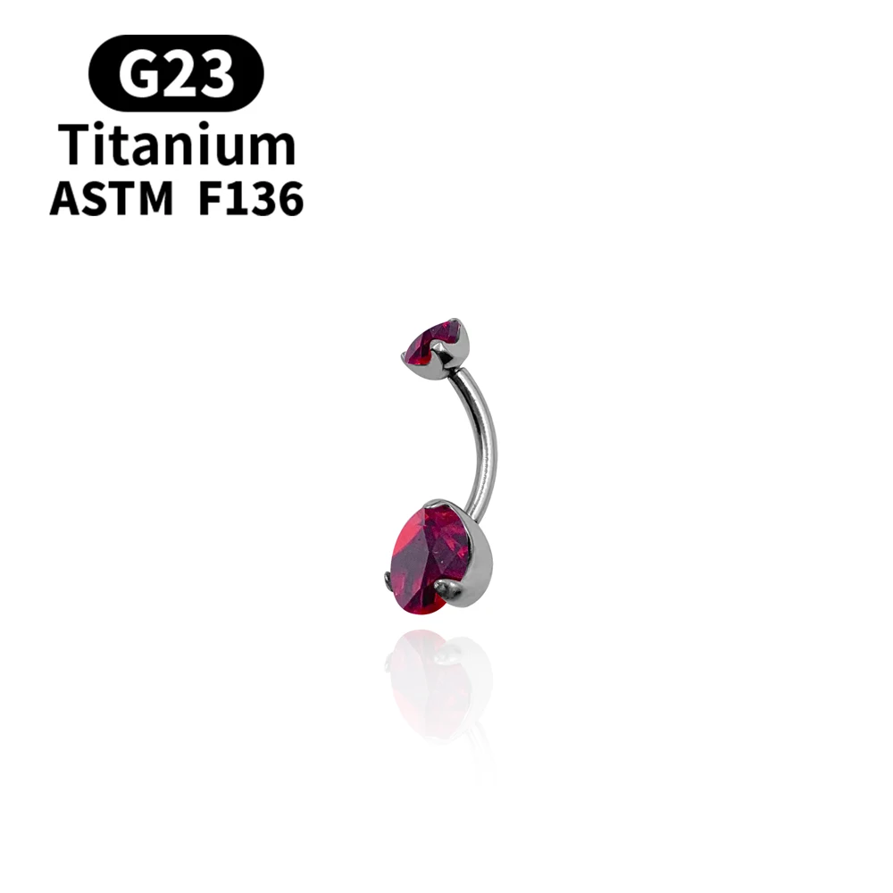 Bauchnabelpiercing ASTM G23 Titan Zirkone Nabelpiercing Ring Körperschmuck Super hübscher Bauchnabelring für Frauen – Detail 3