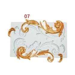 Silicone Molds Baroque Style Relief Border Mould for Clay Crafts 3d Diy Flower Lace Cake Decorating Tools Soap Plaster Mold Mat