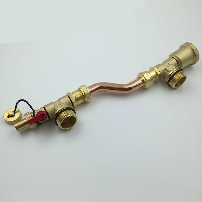 Floor heating accessories water divider three tail pieces brass automatic exhaust valve end tail piece