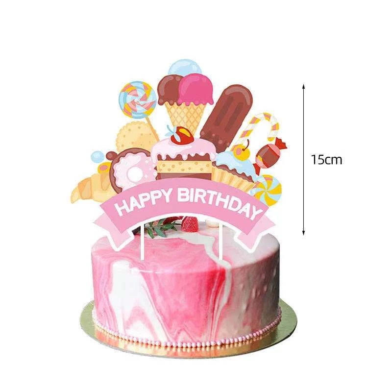 Dessert Series Party Supplies French Fries Burger Ice Cream Donuts Children’s Birthday Baby Bathing Decoration Dessert Series P