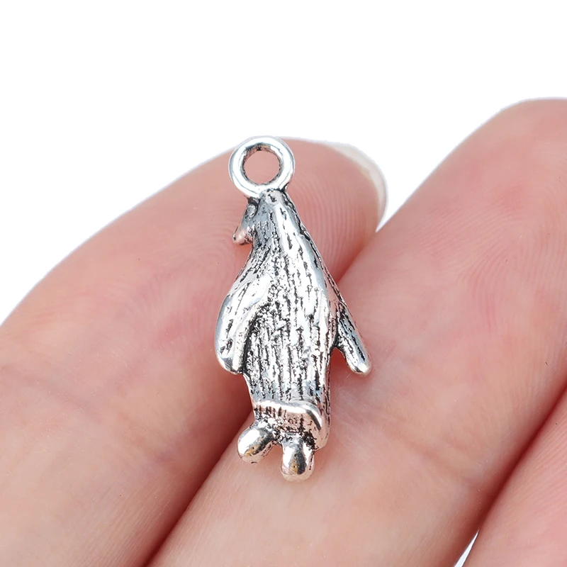 ZXZ 20pcs Animal 3D Penguin Charms Pendants For Necklace Bracelet Jewelry Making Findings 23x10mm