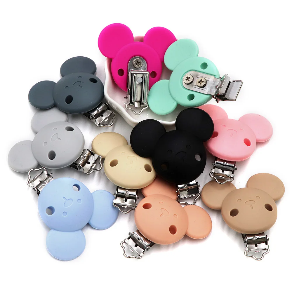 BOBO.BOX 1pc Perline di Silicone Mouse Ciuccio Pinze Accessori FAI DA TE Clip Per Bambini Catena Porta Capezzoli Succhietto Allattamento Clip di Silicone Giocattolo