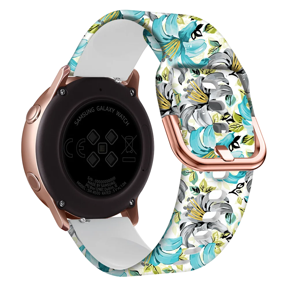 20mm Printing Silicone Watchband For Xiaomi Huami Amazfit GTS2 GTR 42mm Bracelet Band Strap For Garmin Forerunner 245 645 Correa