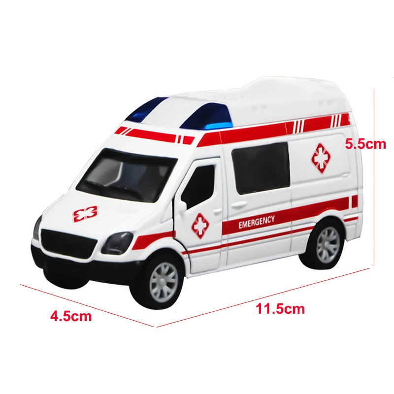 Boys Ambulance Modle Toy Car Metal Shell 1 :32 Acousto-optic Patrol Wagon Children Gift