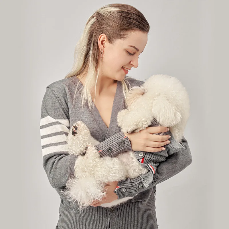 New Autumn Pet Clothes Dog Cat Sweaters Warm Grey Sweater For Puppy Woman Pet Baby Cardigan Winter Clothing For Puppy XS-6XL