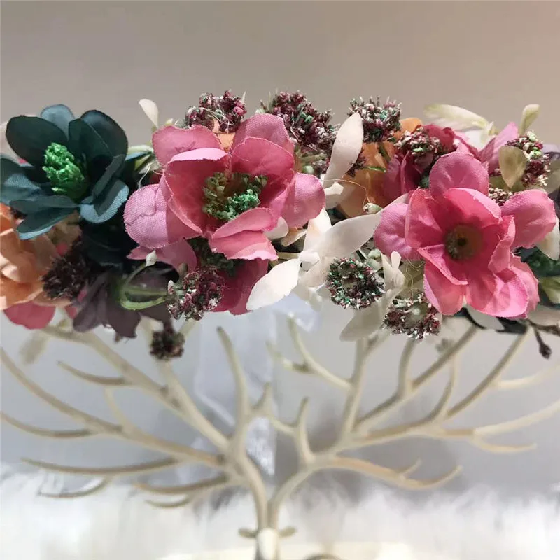 CC Hairbands Headband Vintage Crown Wreath Wedding Hair Accessories for Women Bride Party Headwear Jewelry Flower Tiara KC78