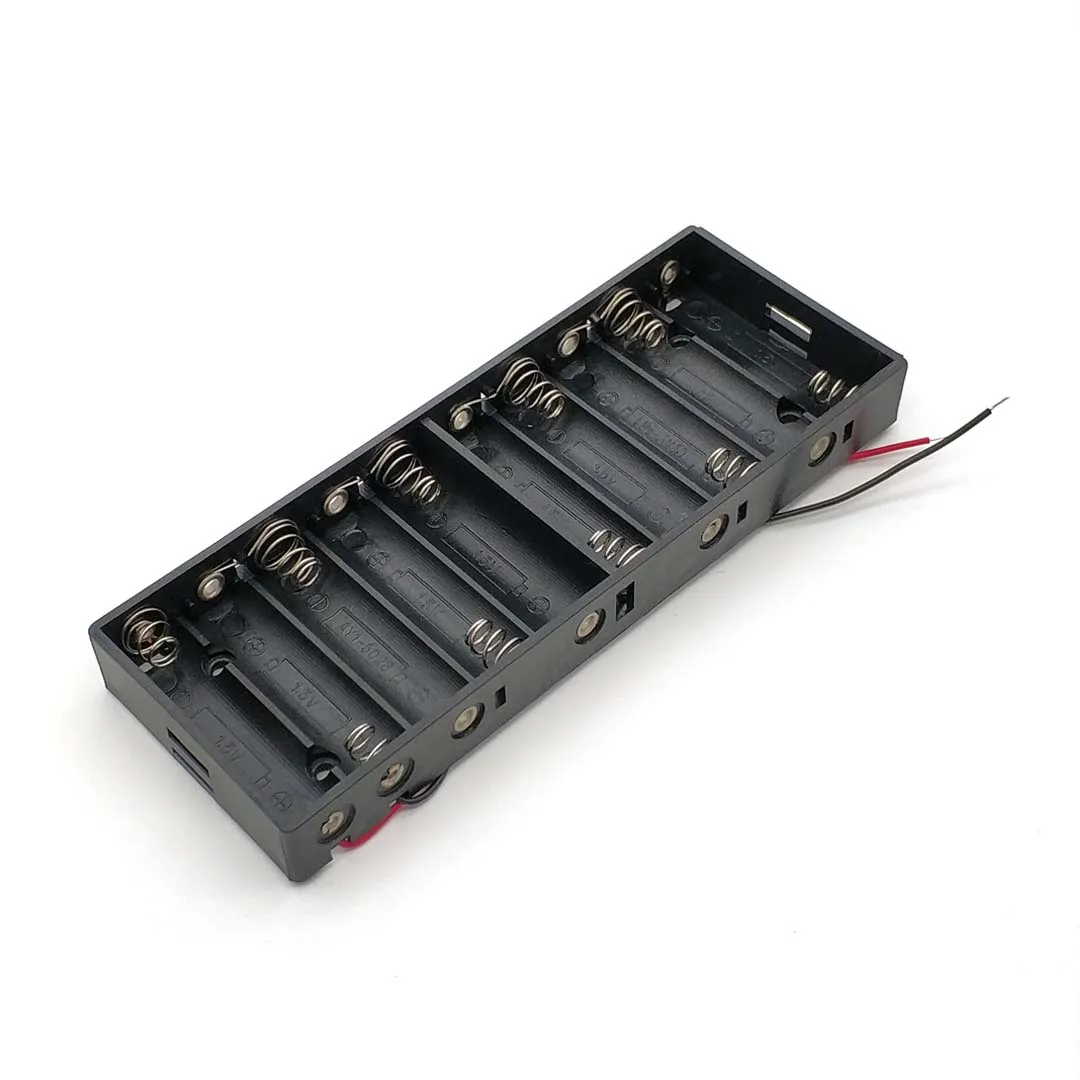 AA Size Power Battery Storage Case Box Holder Leads With 10 Slots Container Bag DIY Standard Batteries Charging DC15V