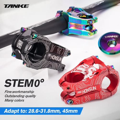 Imagen 1 del producto TANKE MTB vástago de bicicleta de montaña aleación de aluminio ultraligero de alta resistencia corto 31,8 × 28,6 MM vástago CNC de bicicleta DH/AM/XC mesa de piezas 565