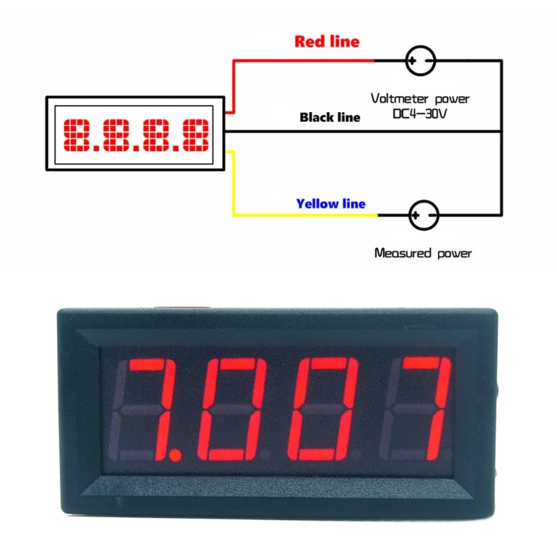 Super Mini 0.56 Inch 4-digit Voltmeter 100V for 13 12 Mini Pixel 6/5/4 Pixel 6/5/4