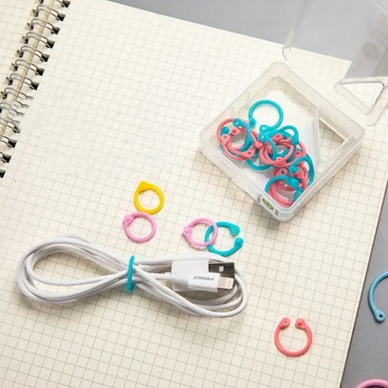 Cincin Plastik Multiwarna untuk Notebook Spiral Ikat Cincin Penjilid DIY Binder Daun Longgar