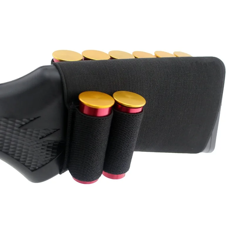 Shotgun Shell Holder Bandolier, Tactical Buttstock, 5/8 Rounds, 12/20 Ammo Carrier, Military Airsoft Rifle Accessories