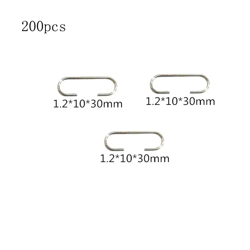 200pcs Room Divider C-shaped Hook Stainless Steel Screen Connection Hooks 1.2*10*30mm Bead Curtain Hook Home Decorative Hooks