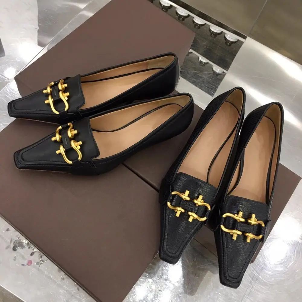 Zapatos Mujer Newest Fashion Show Sexy Elegant Thin Heel Square Pumps Genuine Cow Leather Pumps Metal Decor Pumps Women Shoes