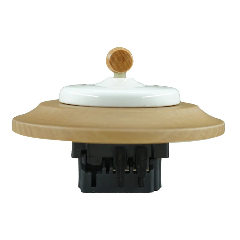 

Modern Flush-Mounted One Gang Double Way Porcelain Wall Switch With Wooden frame