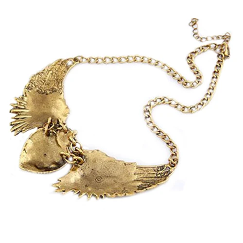 HOT SALES!!! FashionWomen\'s Rhinestone Heart Angel Wings Statement Necklace Jewelry wing heart pendant a lobster clasp Necklace