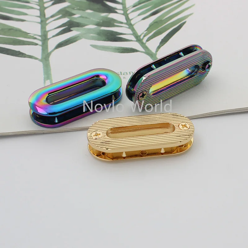 10-50 pces 5 cores 1 "forma oval arco-íris cor ilhós ilhós para bolsa com parafusos pures e sacos acessórios