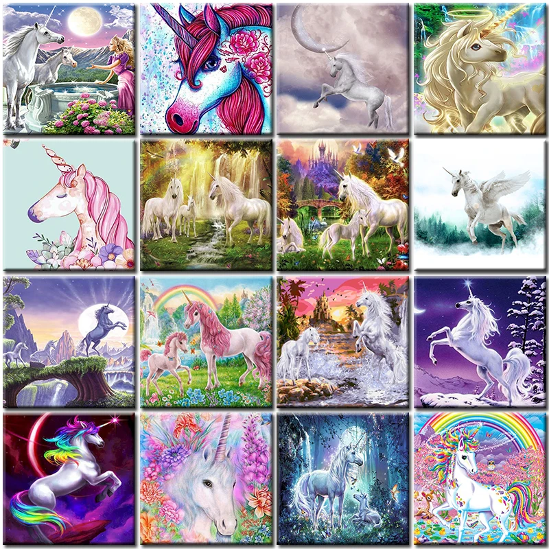 

Painting By Numbers Diy Oil Picture Unicorn Animal Acrylic Paint Home Decoration Canvas Painted Coloring For Living Room Art Kit