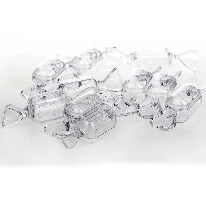 5PCS Candy Shaped Case Boxes Transparent Clear Plastic Box For Jewelry Beads Pills Piercing Storage Container