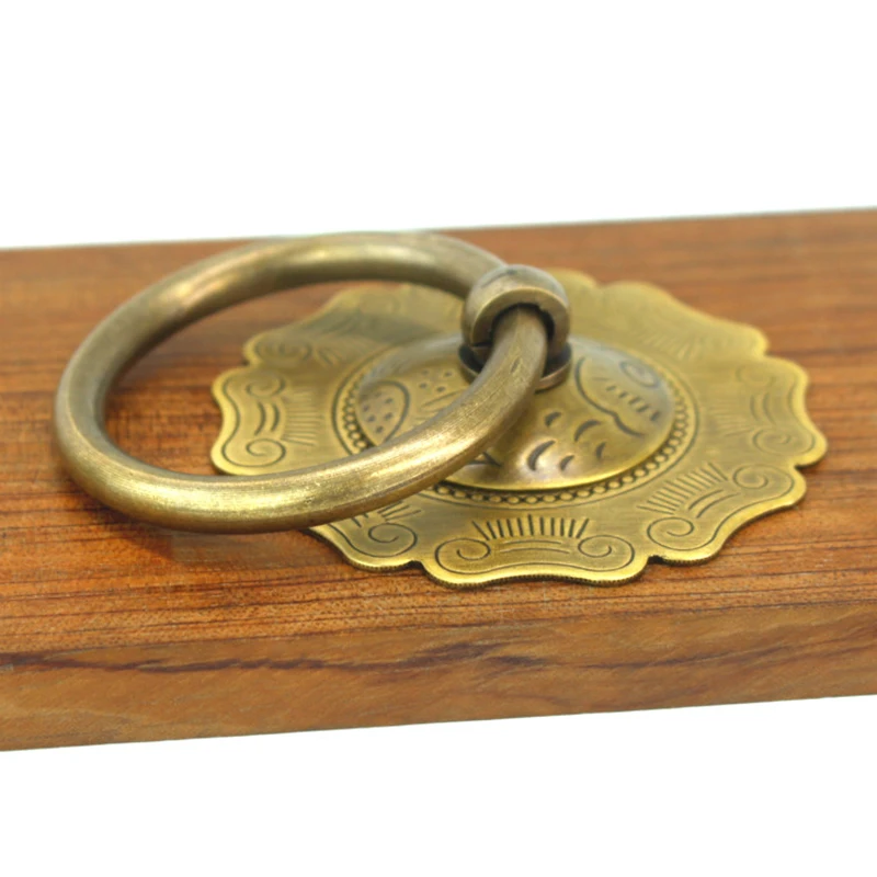 

Chinese Antique Circle Drawer Knob Furniture Classical Wardrobe Cabinet Shoe Door Handle Closet Cone Vintage Pull Ring Hardware