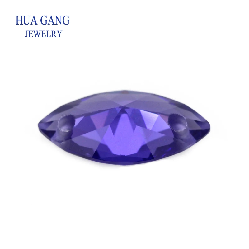 Loose CZ Stone Double Holes AAAAA Marquise Shape Violet Cubic Zirconia Stone For Jewerly Making Size 4X8-10x20mm High Quality