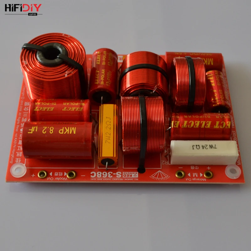 HIFIDIY LIVE S-368C 3 Way 3 speaker Unit (tweeter + mid +bass )HiFi Home Speakers audio  Frequency Divider Crossover Filters