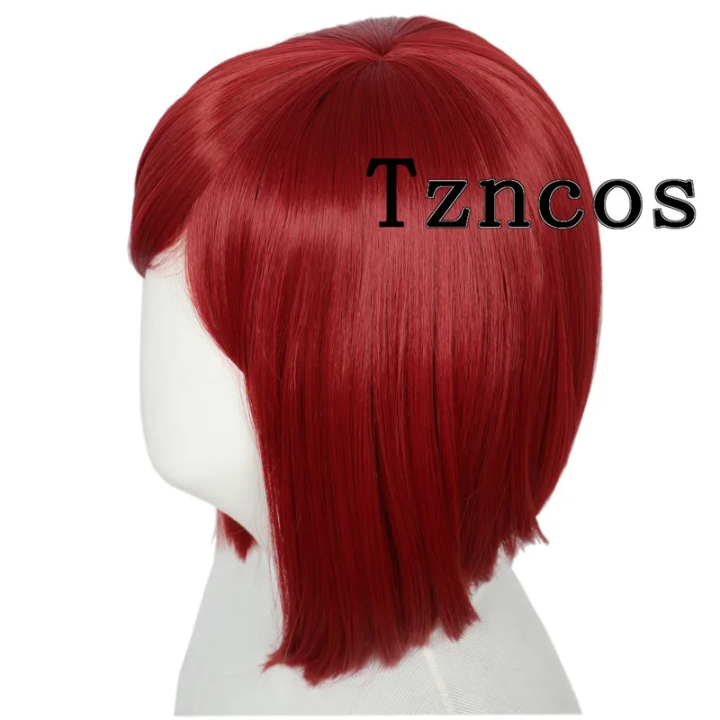 Tzncos شعر مستعار أحمر قصير Yumeno Himiko شعر مستعار صناعي مقاوم للحرارة #4