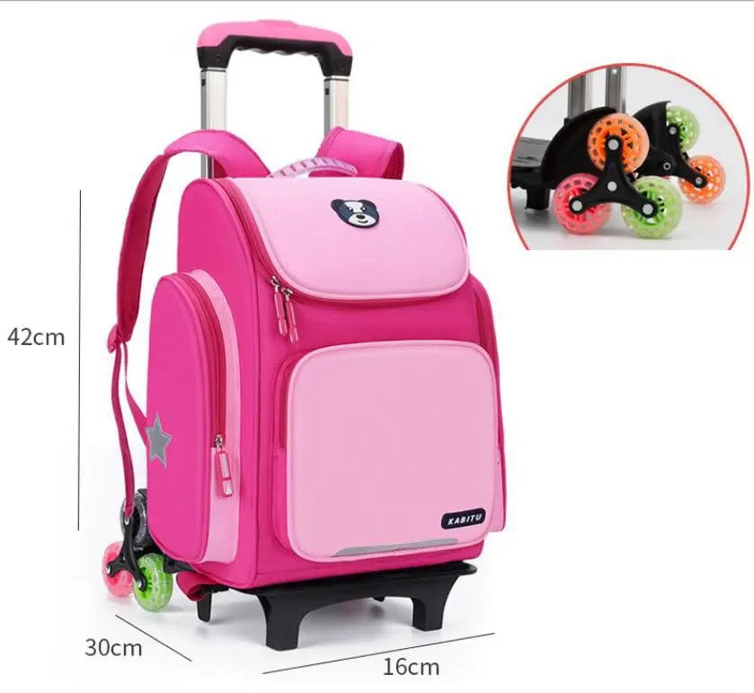 Children School Rolling backpacks bag for kids School backpack On wheels For Girls Wheeled School Trolley bags For Boys