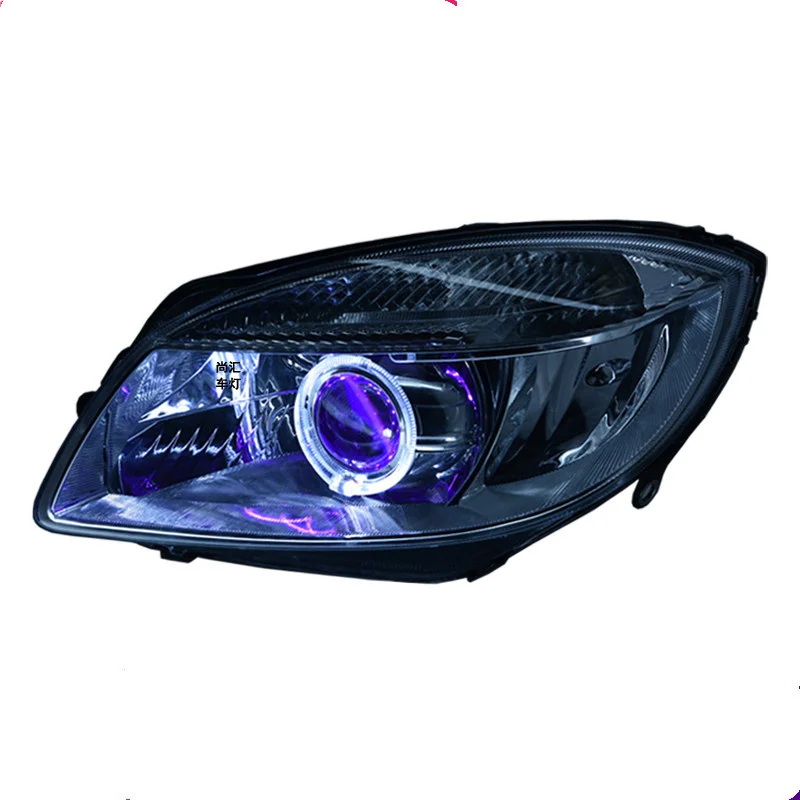 Eosuns Led reflektor HID dla Skoda Fabia 2008-2014 Cob Angel Eye światła do jazdy dziennej włącz sygnał z soczewki projektora