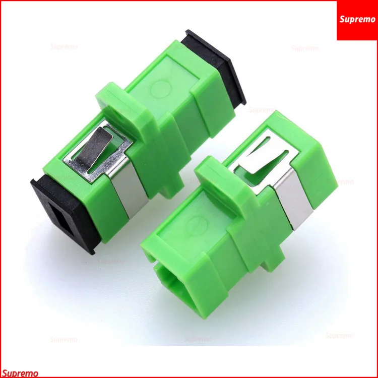 New 250PCS SC APC Simplex Single-mode Fiber Optic Adapter SC Optical Fiber Coupler SC APC Fiber Flange SC Connector High Quality