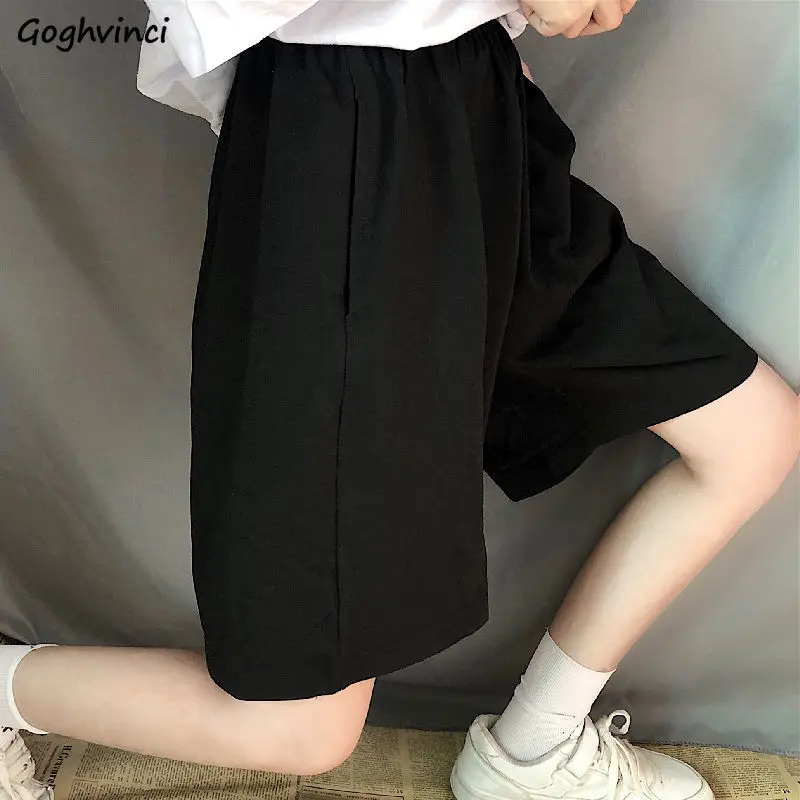 Shorts Women Knee-length Summer Loose BF Streetwear Harajuku Wide-leg Couples Students Unisex Fashion All-match Ulzzang Chic New