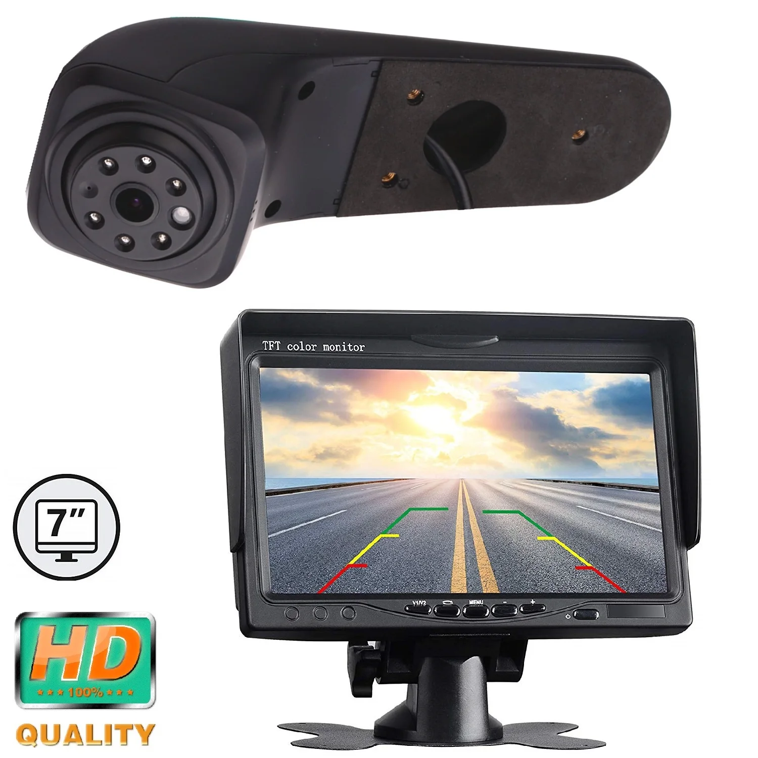 Misayaee HD 720P 3rd Brake Light Camera stop lights+7.0'' monitor for Crafter 2017-2018,Rear View Night Vision Waterproof Camera