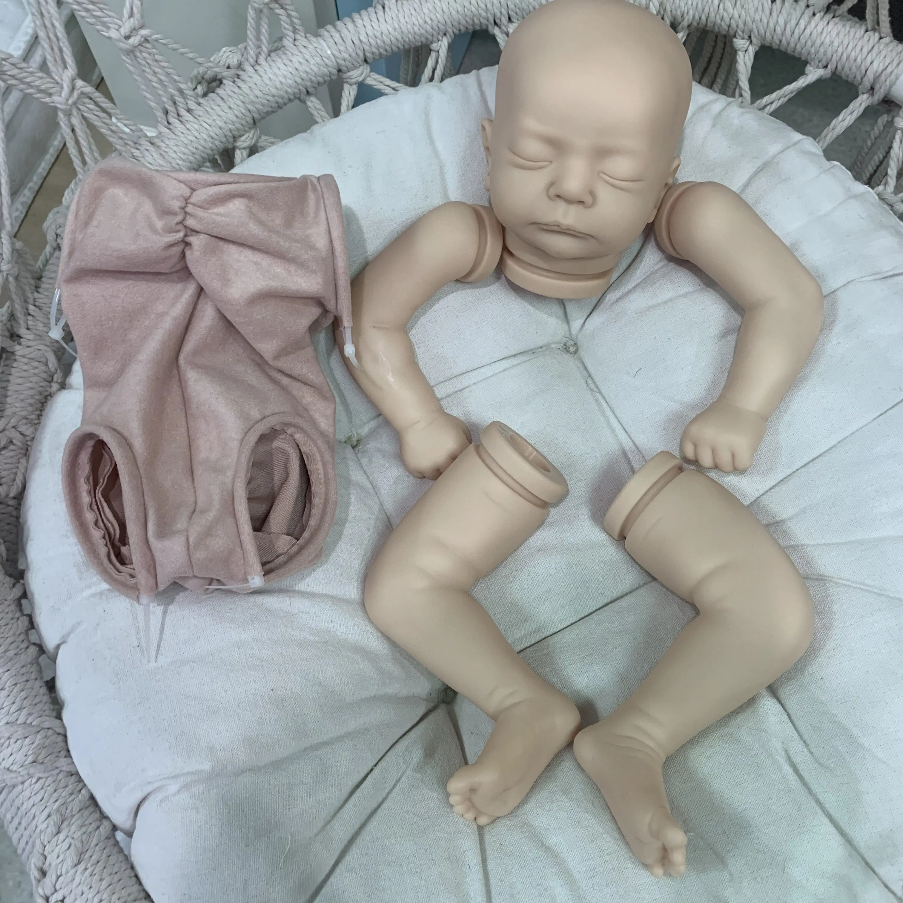 NPK Clearance 19inch Newborn Baby Reborn Doll Kit  Baby Kai Lifelike Soft Touch Fresh color Unfinished Doll Parts