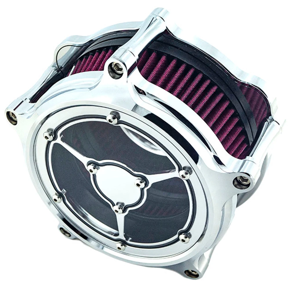 Filter Air Cleaner Aluminum Chrome for Harley Touring Street Glide 2008-2016 Softail 2016-2017 Dyna Fxdls Flstnse Flstse Fxsbse