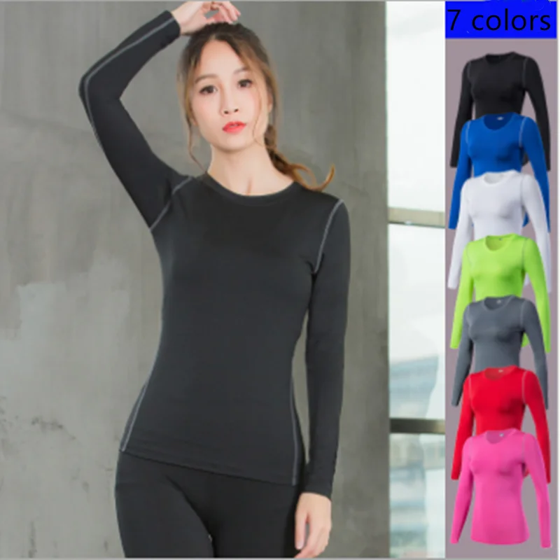 New Sportswear Yoga Shirt Women Fitness Sport Top Long Sleeve Elastic Jersey Women Gym Training Running T-shirt Sport Clothing