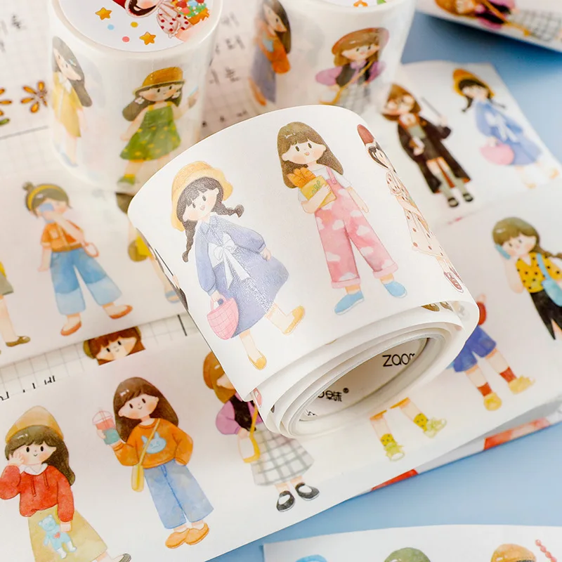 

Kawaii Cartoon Girl Washi Tape Cute Stationery Adhesive Tape Scrapbooking Album Diary DIY Planner Deco Masking Tapes School Supp