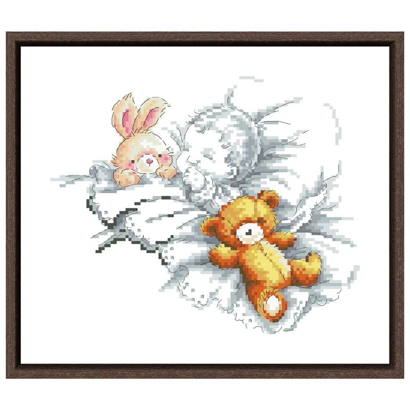 The baby asleep cross stitch kits package 18ct 14ct unprint canvas embroidery DIY handmade needlework