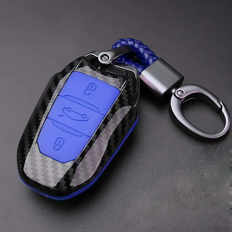 Carbon Fiber car Key Case holder For Peugeot 508 301 2008 3008 4008 407 408 Citroen C5 C6 C4L CACTUS C3XR DS Smart Key cover
