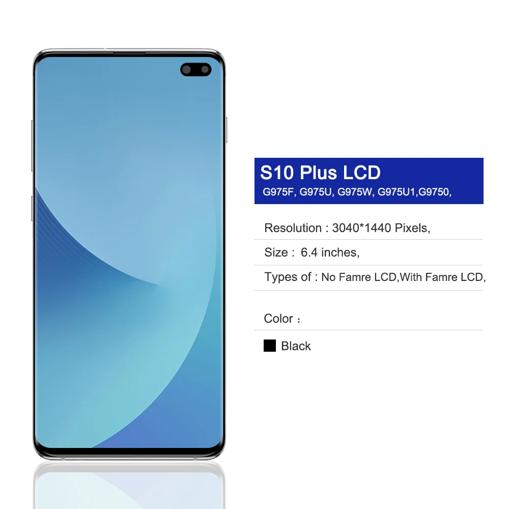 Imagem -03 - Substituição da Tela Sensível ao Toque para Samsung S10 Plus Amoled Dinâmico 64 Display Lcd com Moldura G975f G975u G975w Digitalizador