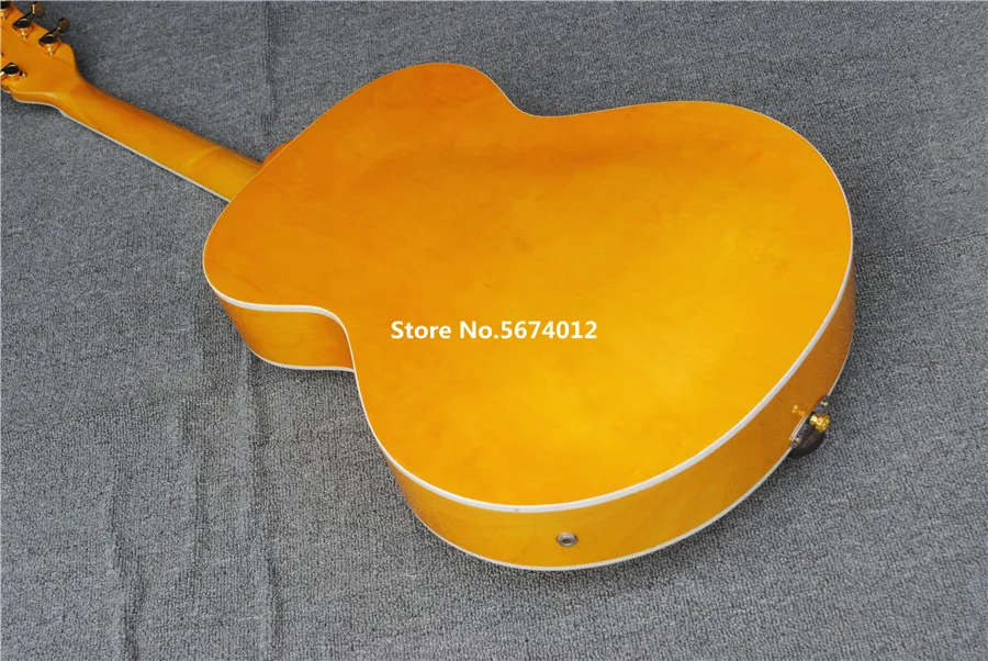 High quality customized version of the yellow electric box guitar double hole drum gold accessories free shipping