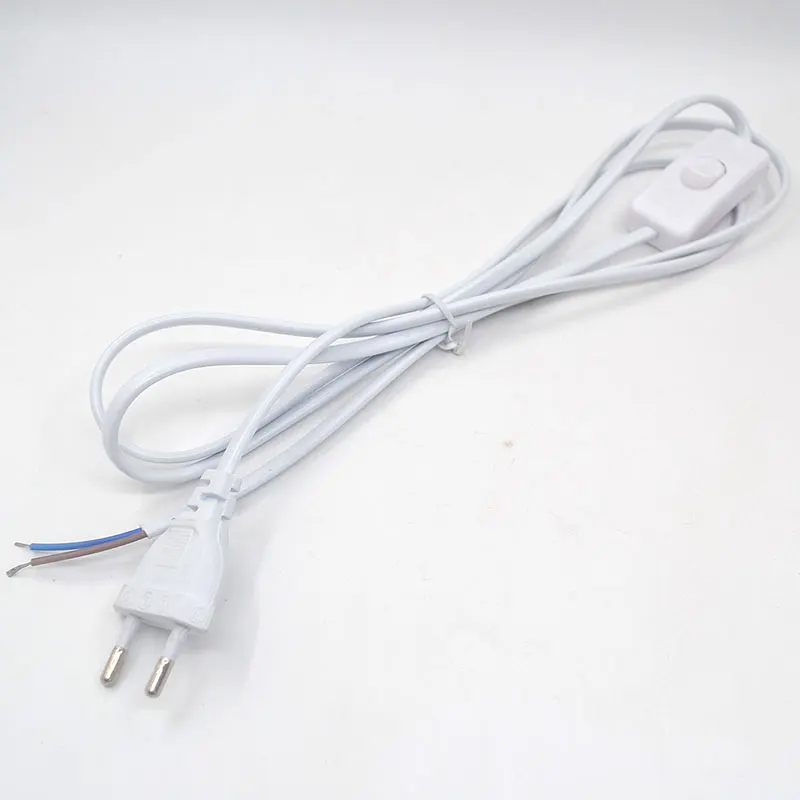 1.8m 2-Core-Power-Supply-Cable Lamp-Connector Power-Controller  Extension LED-Test-Light-Wire Button-Switch EU-Plug  220V 110V