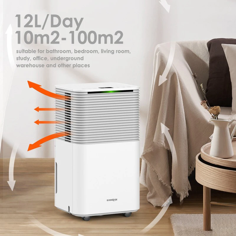 DH06 Dehumidifier Household Air Dryer 12L/Day Multifunction Moisture Absorber Negative Ion Purification Clothes Dryer For 100㎡